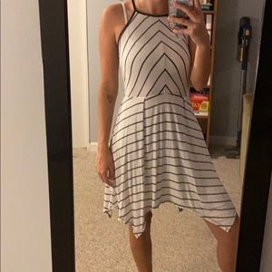 Black & white striped dress
